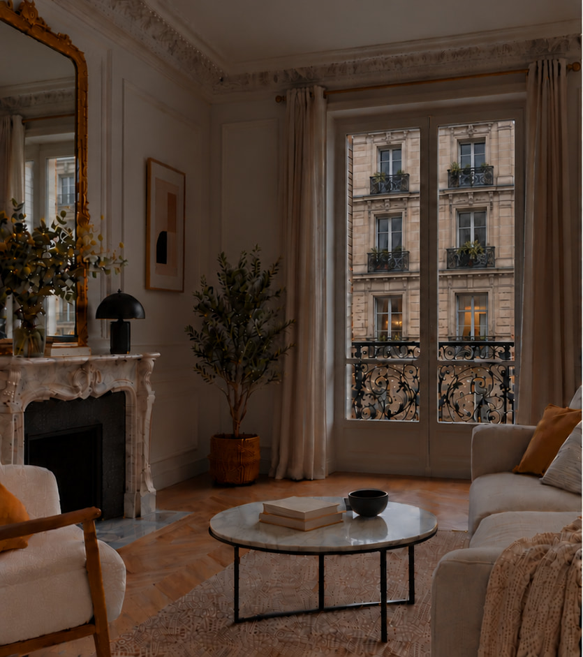 Haussmann apartment before installing the Balcony Reflectors