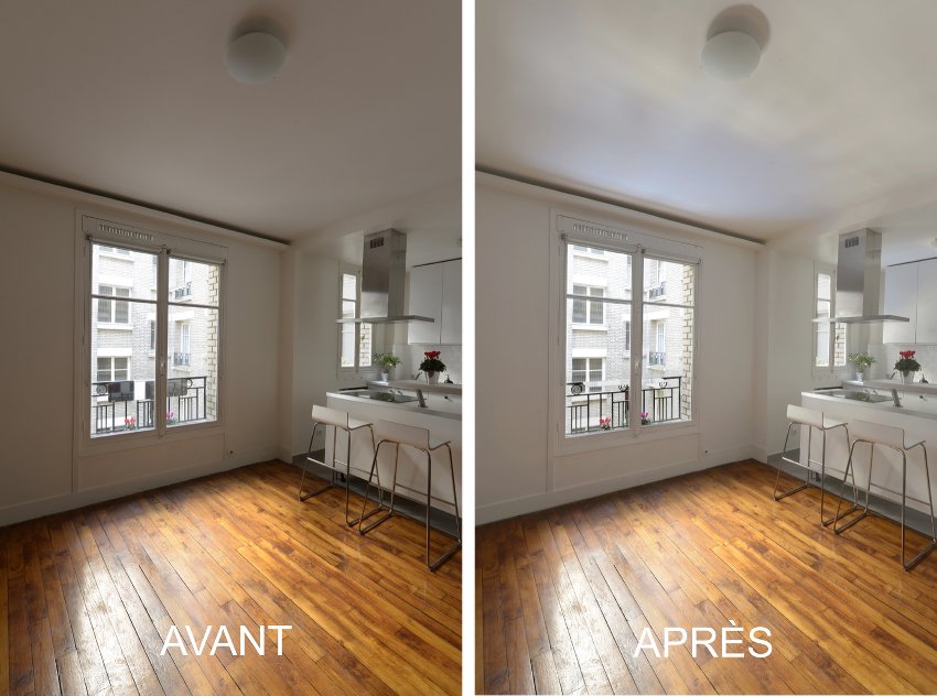  réflecteur de lumière naturelle espaciel balcon, effet avant après,mon habitation est sombre, gain de lumière naturelle