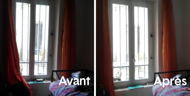 studio sombre avant après réflecteur de lumière Espaciel