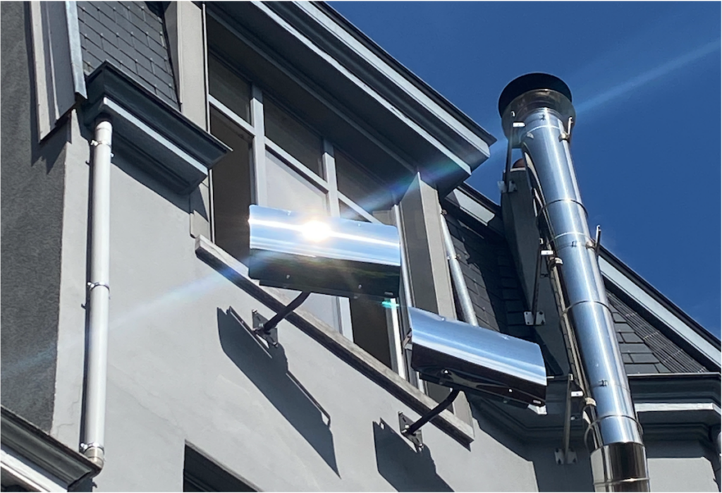 Rayon de soleil dans les Réflecteurs Espaciel pour ensoleiller la terrasse du bar