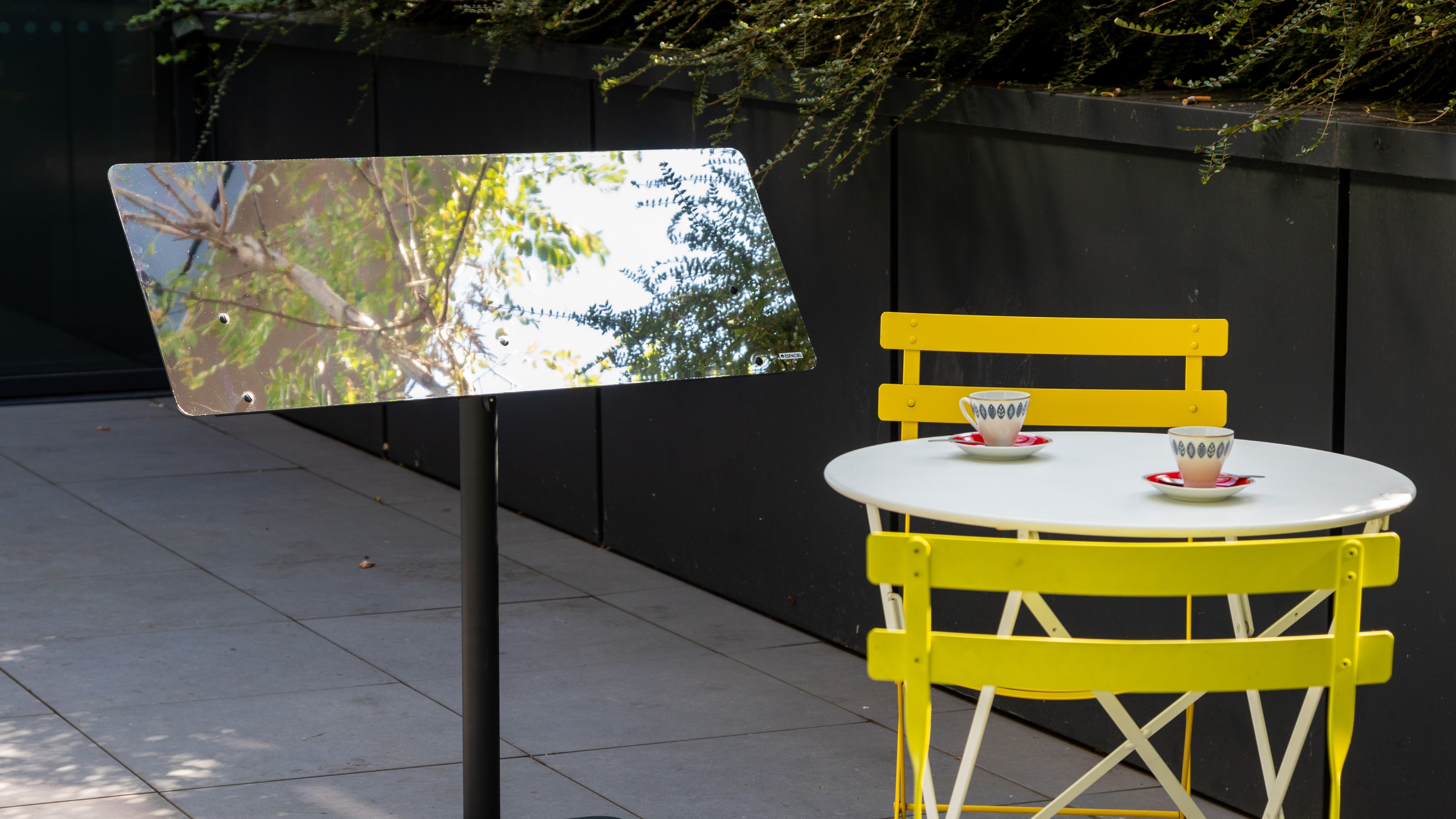 reflector lighting a terrace