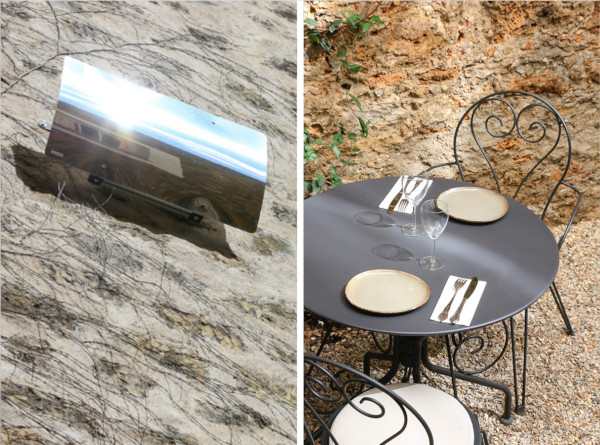 effet en lumière solaire sur les tables du restaurant les réflecteurs patio solaire distribue les rayons du soleil sur toute la longueur du jardin