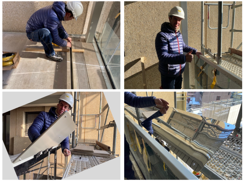 Site photos with Espaciel solar reflector installation