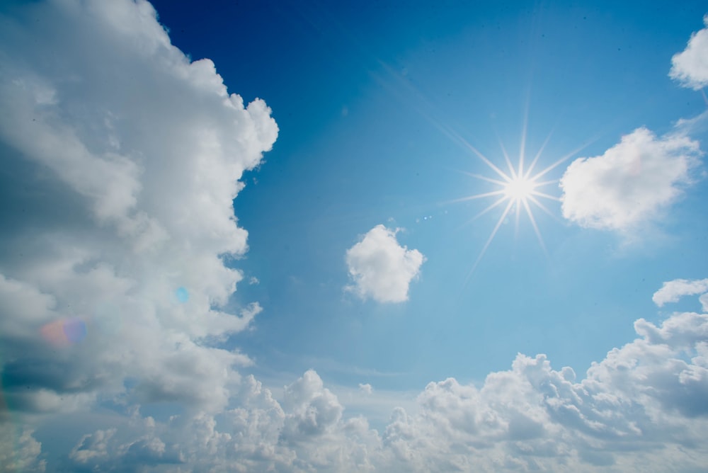 a blue sky illuminated by the sun